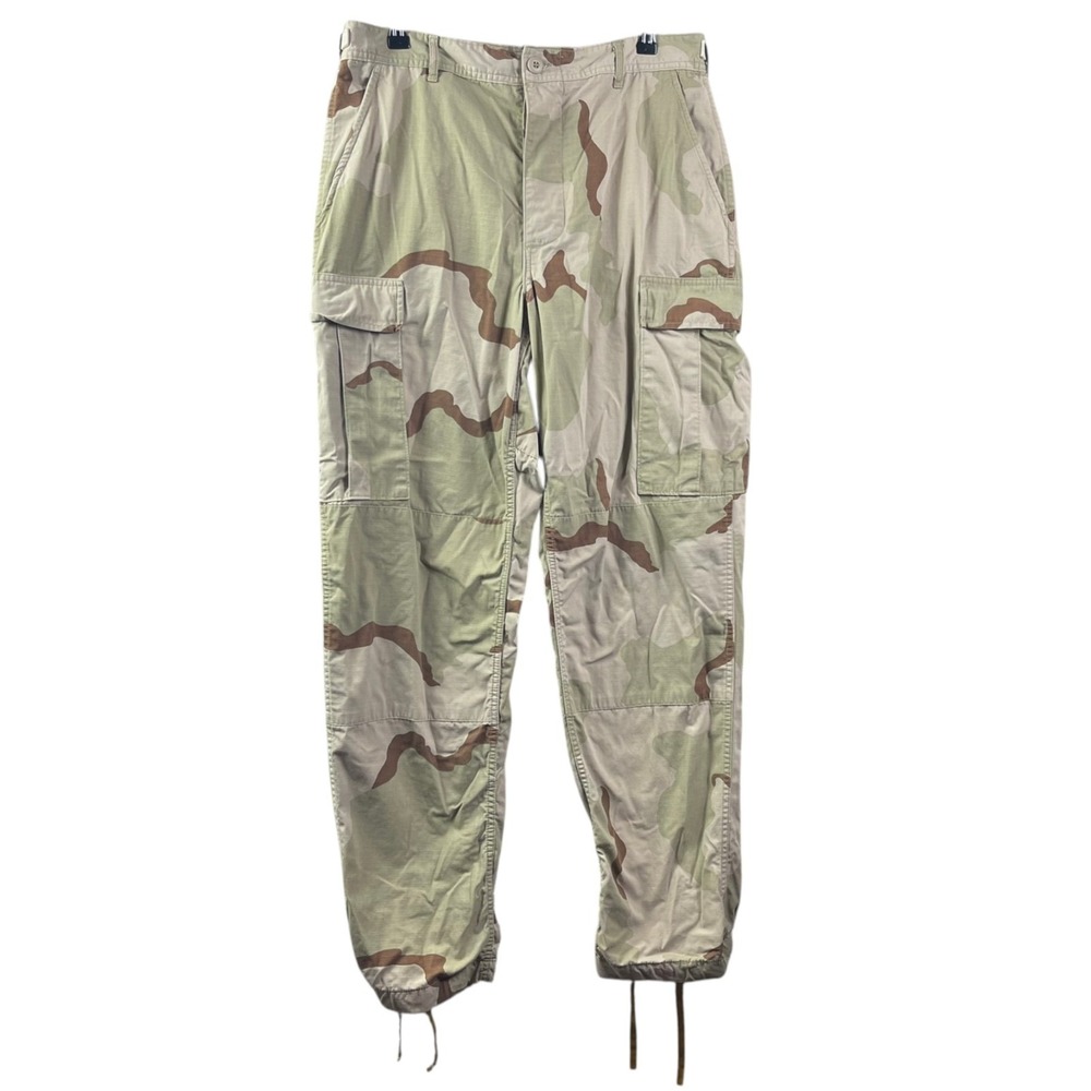 Desert Camo Combat Army Military Trouser Pants Mens M Long Adjustable Rip Stop
